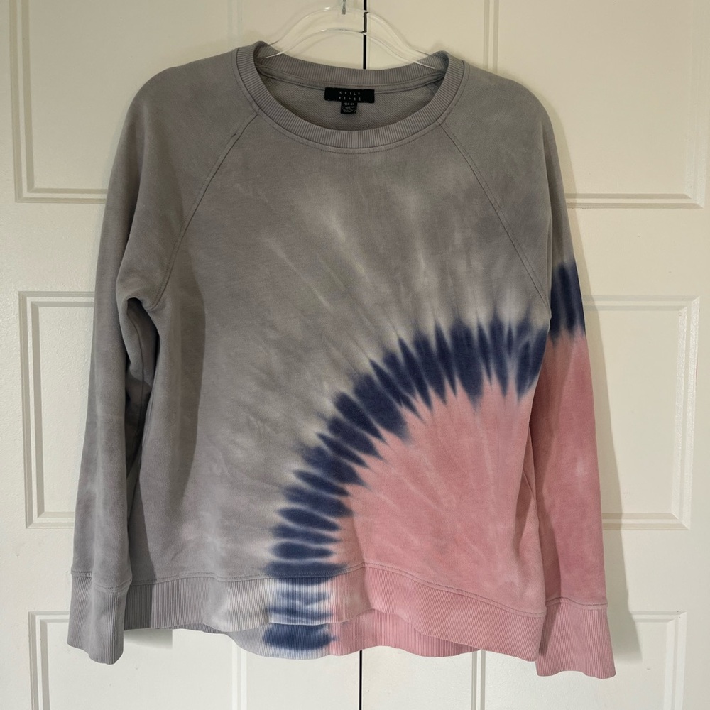Gray and Pink Tie-Dye Sweatshirt, size Small